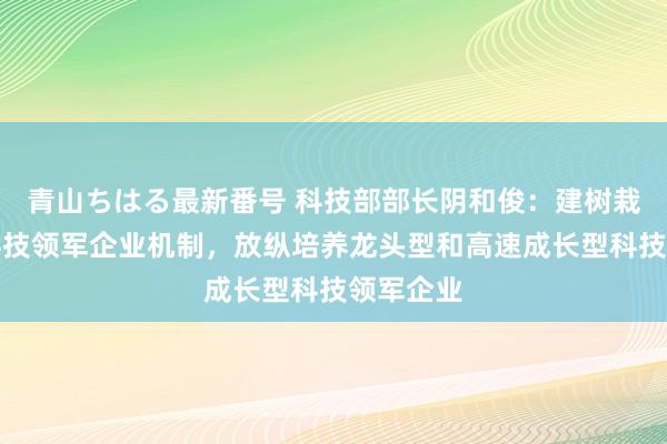 青山ちはる最新番号 科技部部长阴和俊：建树栽培壮大科技领军企业机制，放纵培养龙头型和高速成长型科技领军企业