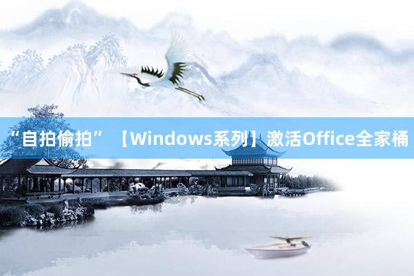 “自拍偷拍” 【Windows系列】激活Office全家桶