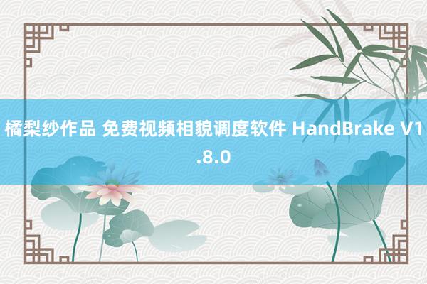 橘梨纱作品 免费视频相貌调度软件 HandBrake V1.8.0